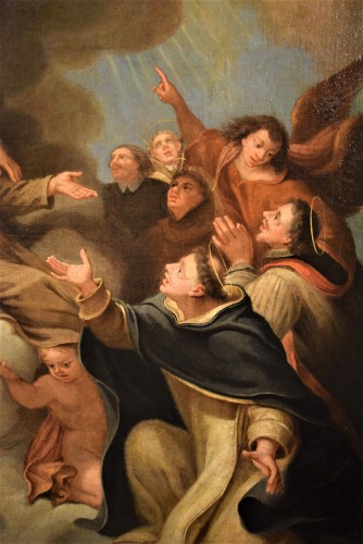 Saints in Glory - Roman school of 17th century - 